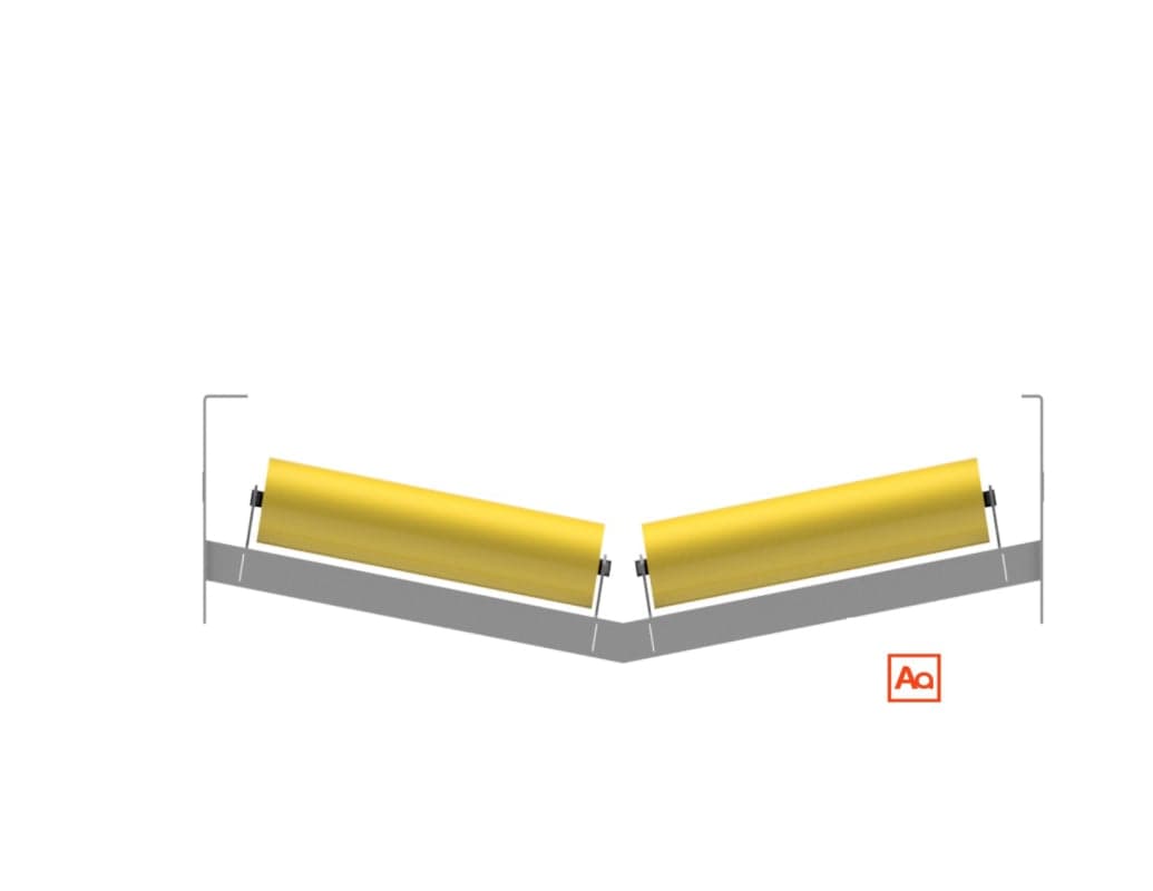 Two-roll V return idler frame