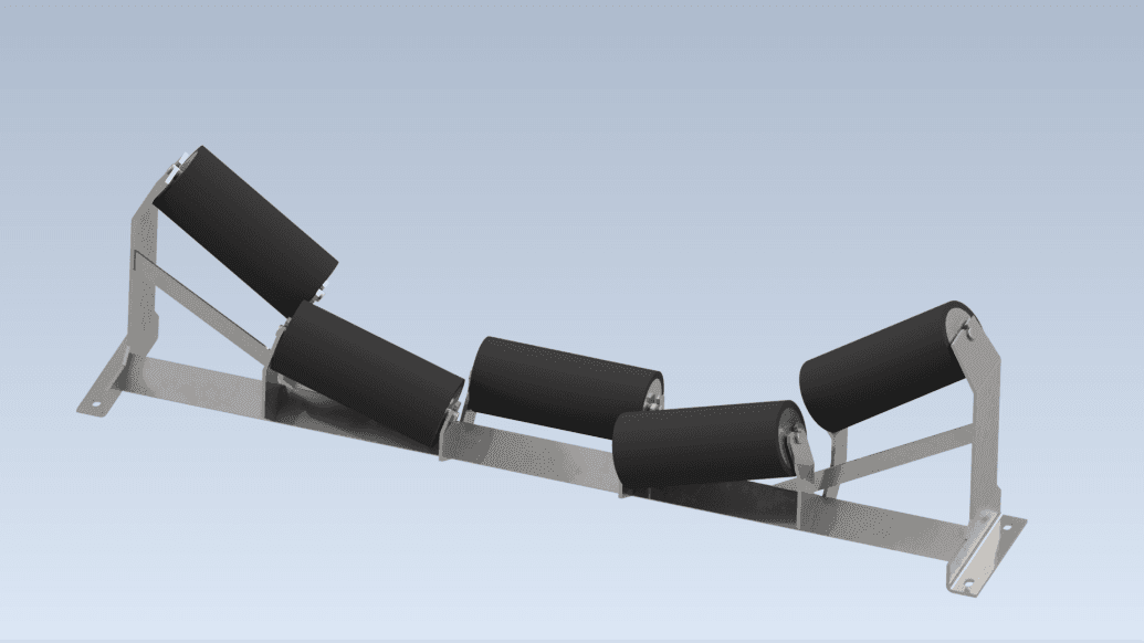Five-roll offset conveyor frame perspective drawing